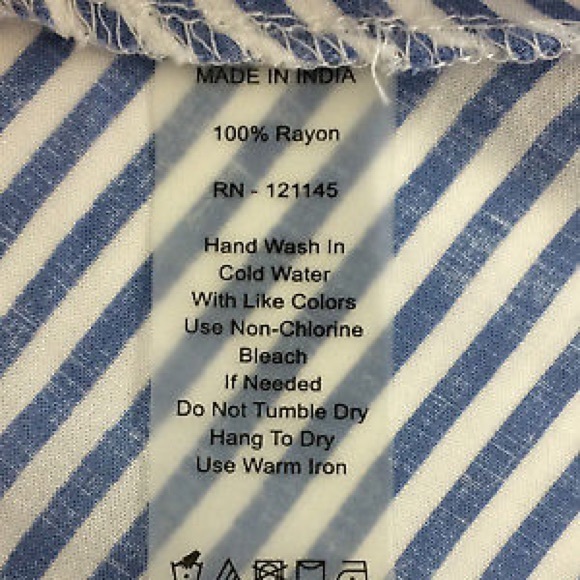 Striped Sharkbite Hem Tank Blue/White Str SZ L - Picture 7 of 7